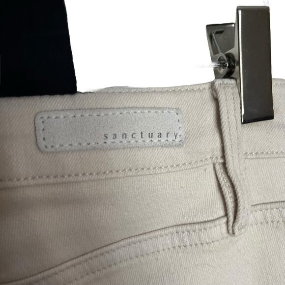 Sanctuary Connector Kick Flared Crop Jeans Salt Cream Ecru Bootcut Pants Size 28 - Picture 8 of 11